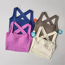 Sports Bra with Cross Back